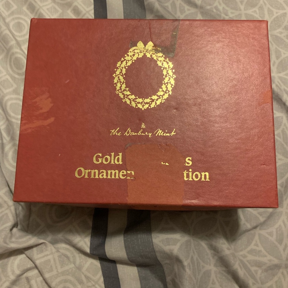 Danbury Mint gold Christmas ornament set